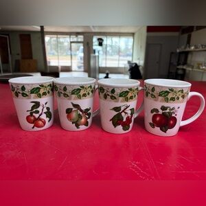 Charming Ceramic Mug Set with Fruit Motif